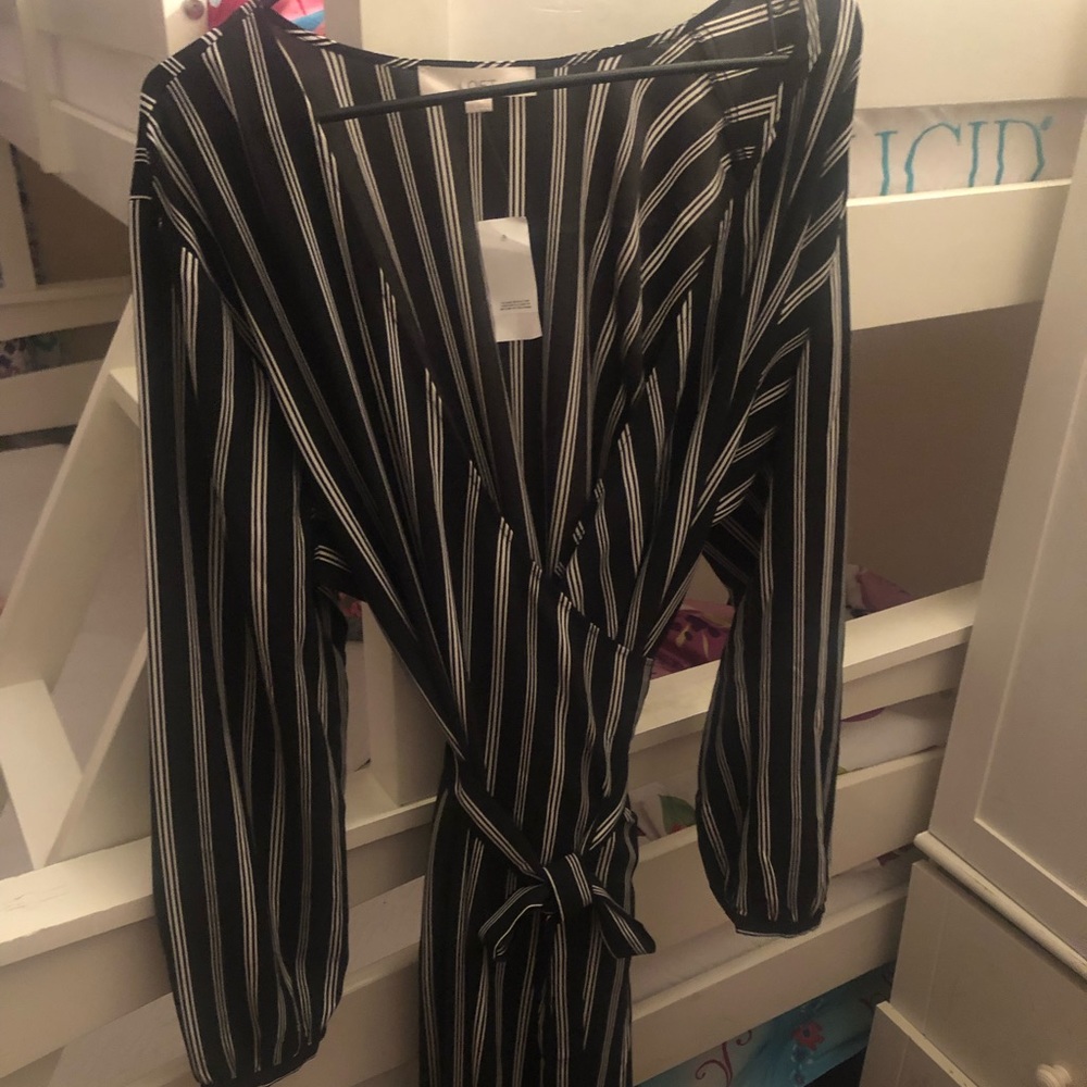 Loft black and white striped dress - Picture 1 of 5